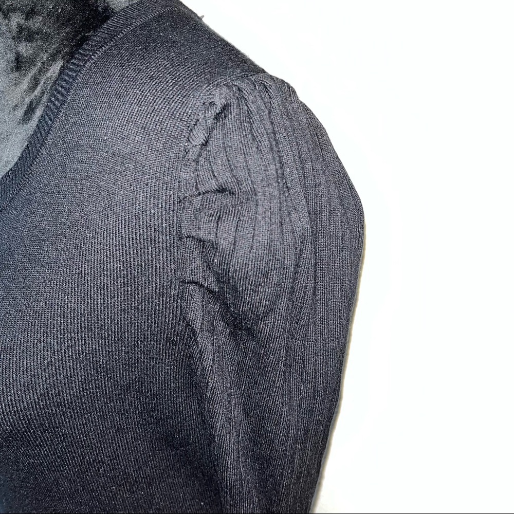 Cliché Ribbed Black Long Sleeve Sweater
